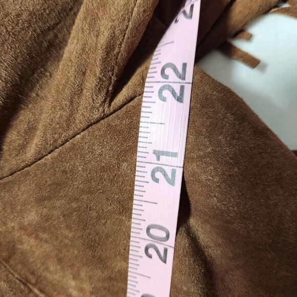 Vintage Rare Women's Brown Fringe Suede Jacket Coat XL - Picture 10 of 10
